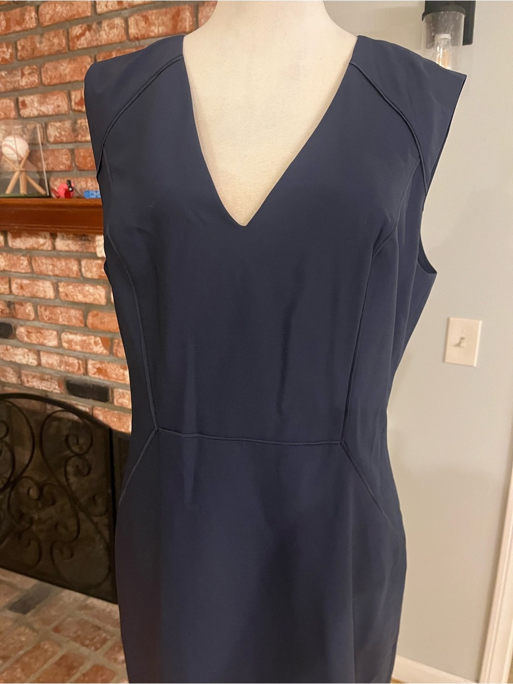 Rebecca Taylor Navy V-Neck Sheath Dress - Picture 3 of 5